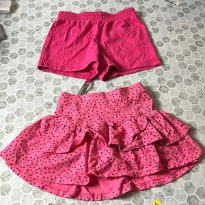 Set of 2 Jumping Beans Wonder Nation Small Sz 6 Pink Shorts Skorts Bottoms
